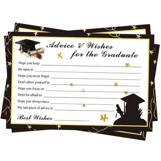 grad advice cards Graduation & Wishes Card resilience) Space for personal notes and a signature from each contributor Easy to collect at the party or ceremony and store in a keepsake box Ideal for high school Graduation Advice Cards - 50-Pack